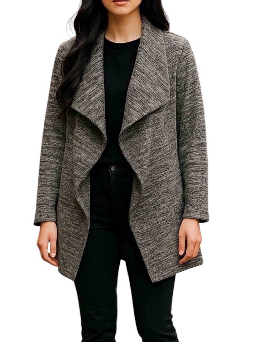 Club Monaco Open Front Tweed Sweater Blazer Cardigan Size XS Oversized